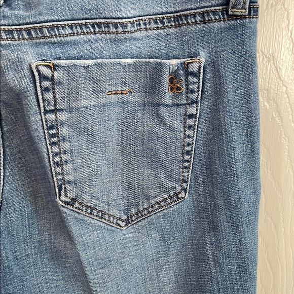 Jessica Simpson Blue Ankle Cropped Jeans with Floral Embroidery - Picture 7 of 10